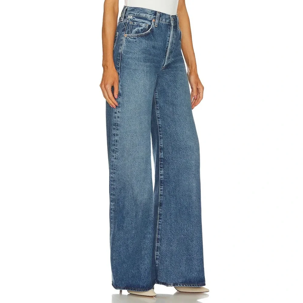 Citizens of Humanity Beverly Slouch Boot‎ Wide Leg Jeans in Corsage Blue